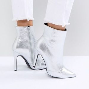 New Look Wide Fit Metallic Heeled Ankle Boot